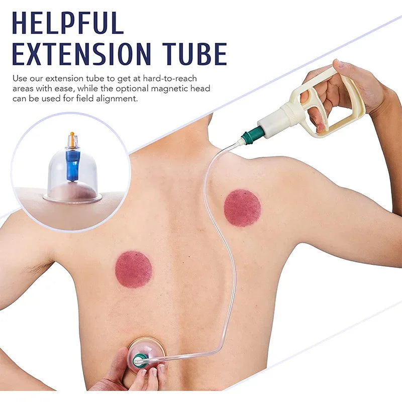 6Pcs Vacuum Cupping Set with Pump Gun – Suction Massage Cups for Back, Body Detox & Anti-Cellulite Care - Image 2