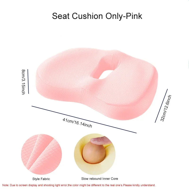 Memory Foam Seat & Back Support Pillow Set – Orthopedic Cushion for Coccyx, Lumbar & Hip Relief - Image 9