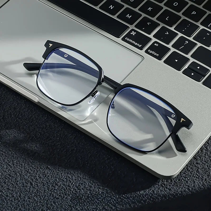 Stylish Square Men's Computer Glasses – Blue Light Blocking Eyewear for Digital Eye Protection - Image 2