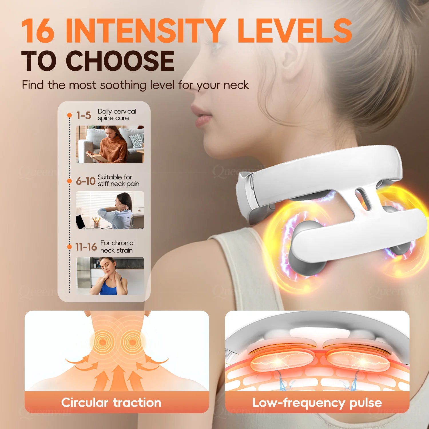 Smart Neck and Shoulder Massager – 4 Pads, 6 Modes, 16 Intensity Levels, USB Rechargeable & Portable - Image 4