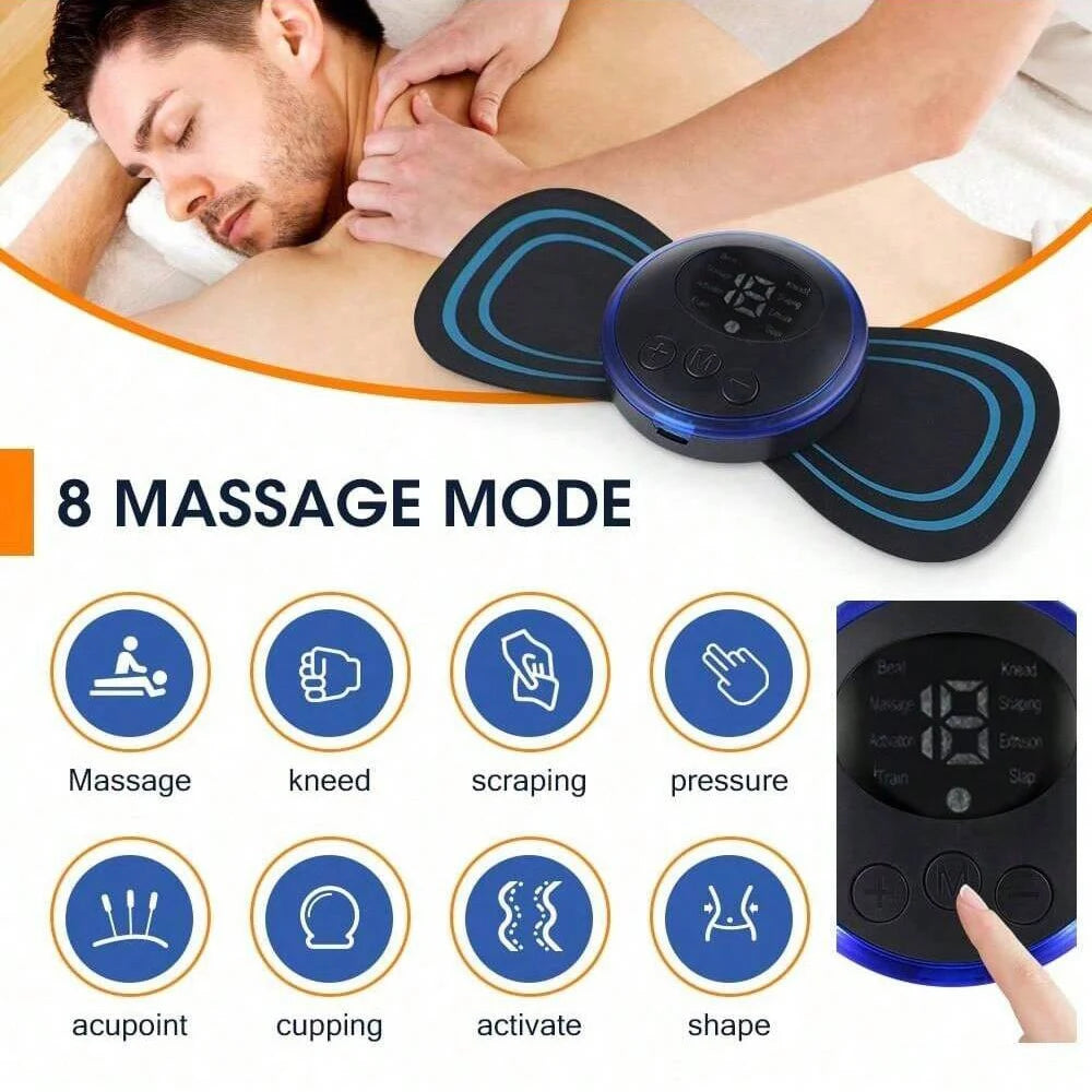 1PC Smart Mini Neck Massager Sticker – USB Rechargeable Portable Shoulder & Neck Massager