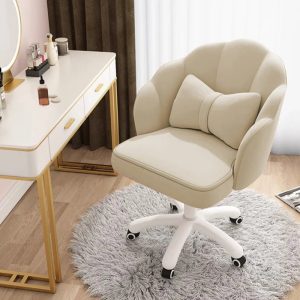 Cute Petal Velvet Desk Chair – Butterfly Design with Bow Cushion