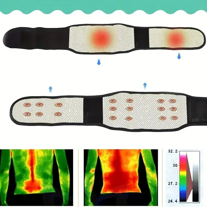 Self-Heating Magnetic Therapy Waist Belt – Adjustable Back Support - Image 2