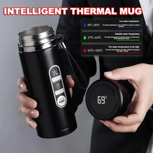 Stainless Steel Thermos Bottle with LED Temperature Display – 500ml–1L Vacuum Flask