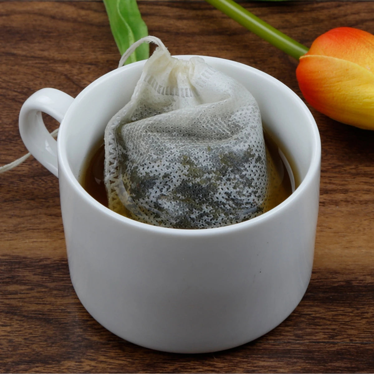 100PCS Disposable Tea Filter Bags – Food-Grade Non-Woven Fabric with String & Heat Seal - Image 3