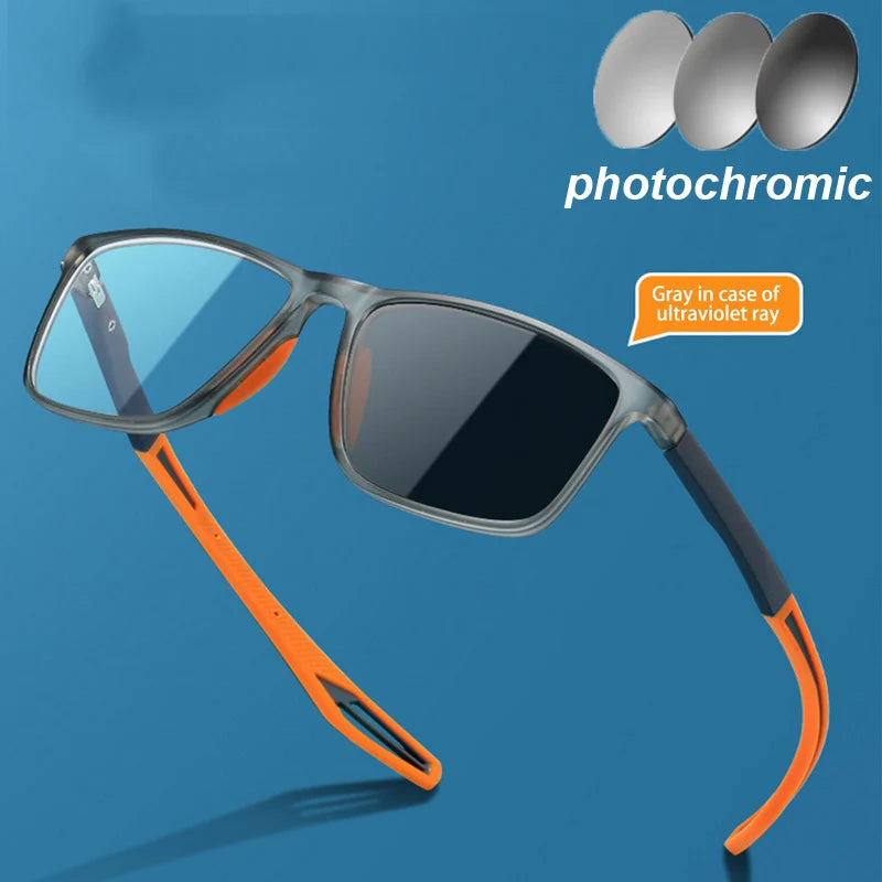 TR90 Sports Photochromic Eyewear – Anti-Blue Light Glasses with Flexible Spring Hinges for Men - Image 4
