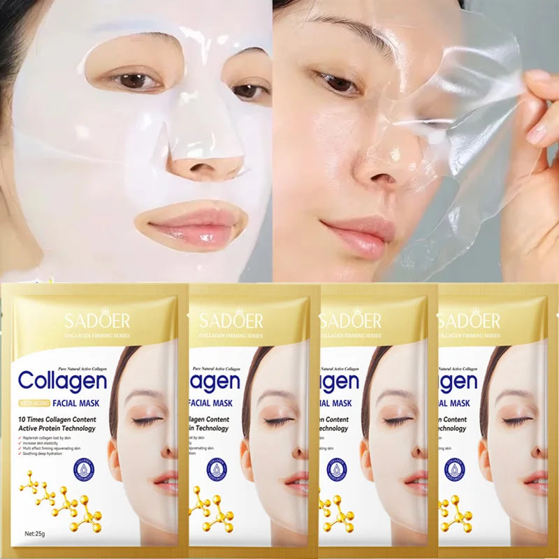 10PCS Collagen Anti-Wrinkle Facial Mask – Korean Skincare for Firming, Moisturizing & Brightening - Image 2