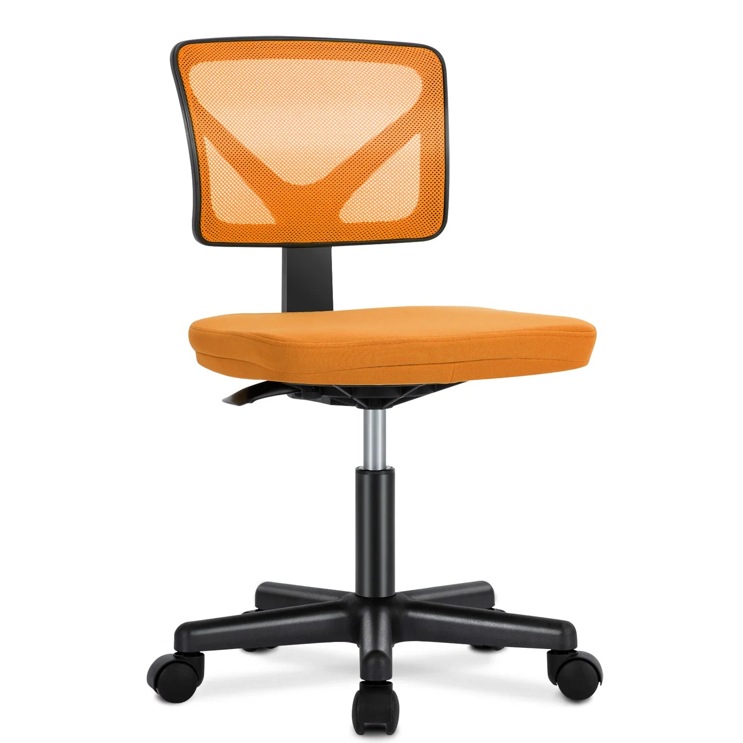 JHK Mesh Armless Office Chair – Low Back with Lumbar Support & Swivel Wheels - Image 12