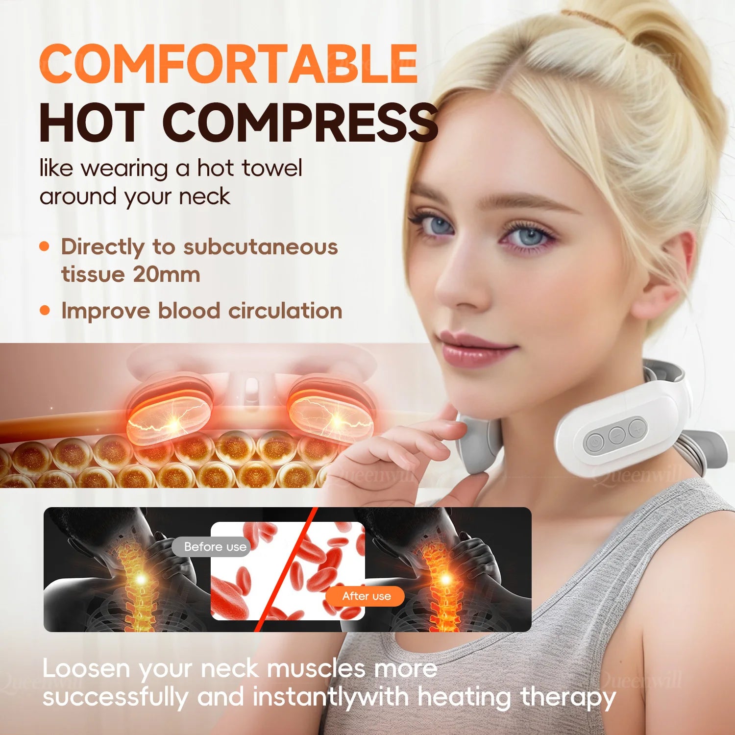 Smart Neck and Shoulder Massager – 4 Pads, 6 Modes, 16 Intensity Levels, USB Rechargeable & Portable - Image 3