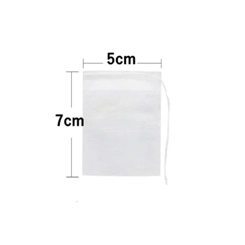 300/50PCS Disposable Tea Bags – Non-Woven Fabric Drawstring Infuser Bags for Loose Tea & Coffee - Image 11
