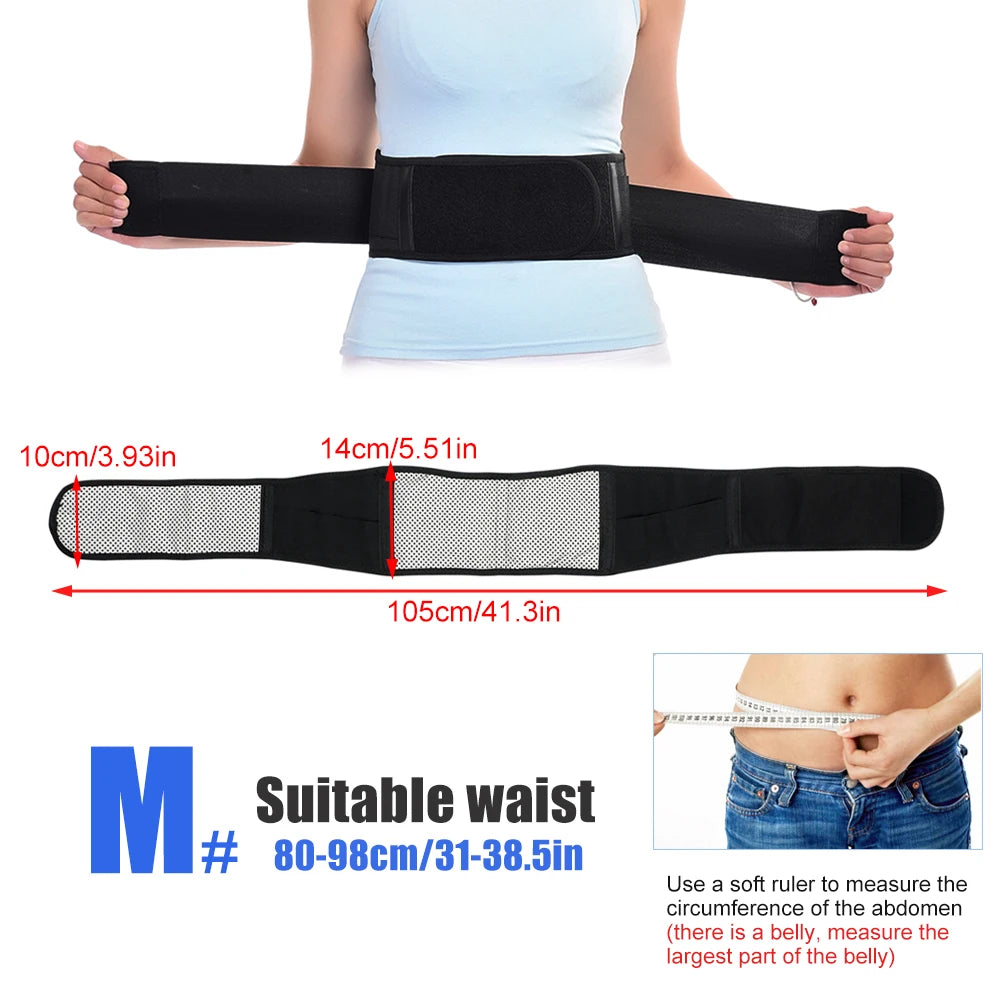 Tcare Tourmaline Self-Heating Back Support Belt – Adjustable Magnetic Therapy Waist Brace - Image 12