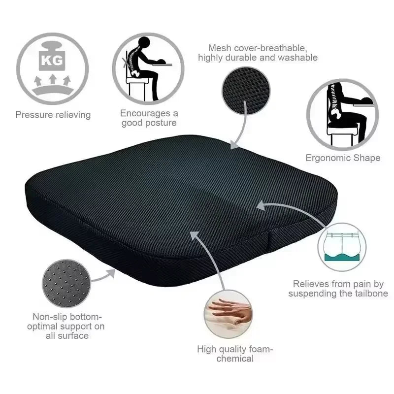 Orthopedic Coccyx Cushion – Memory Foam Seat for Back, Tailbone & Sciatica Relief - Image 3