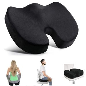 Travel Memory Foam Seat Cushion – U-Shaped Orthopedic Pillow for Hip & Tailbone Support
