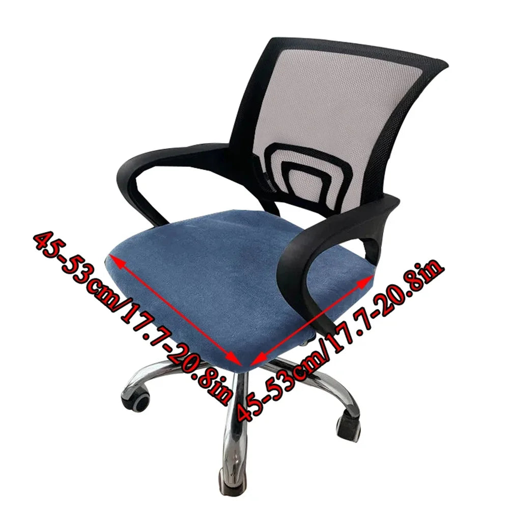 Stretch Velvet Office Chair Cover – Universal Elastic Seat Protector - Image 3