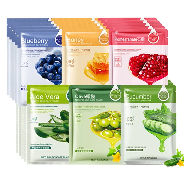 30pcs Natural Plant Facial Mask Set – Moisturizing, Oil Control & Anti-Aging Korean Sheet Masks - Image 12