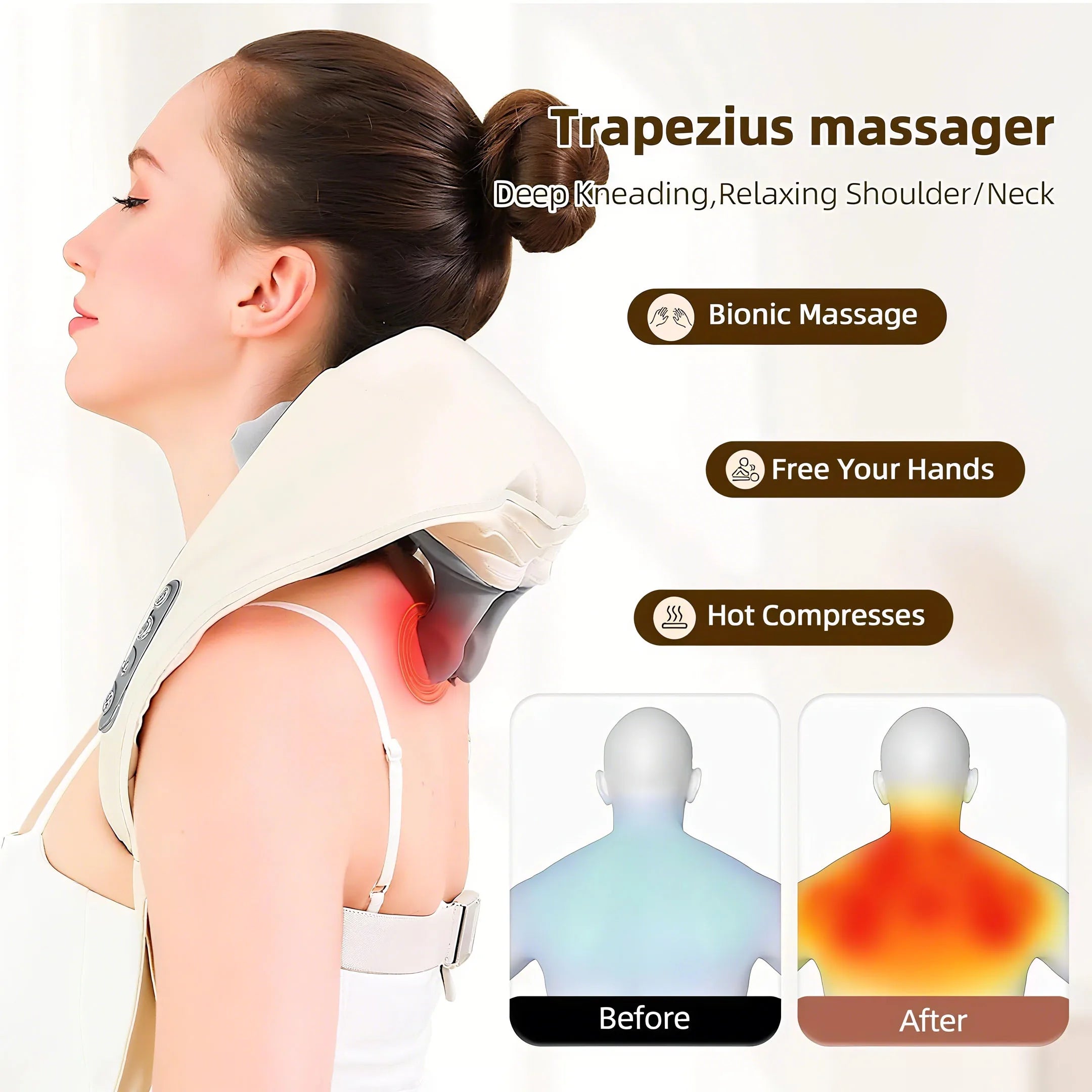 Shiatsu Neck & Shoulder Massager with Heat – Full Back Muscle Relief - Image 2