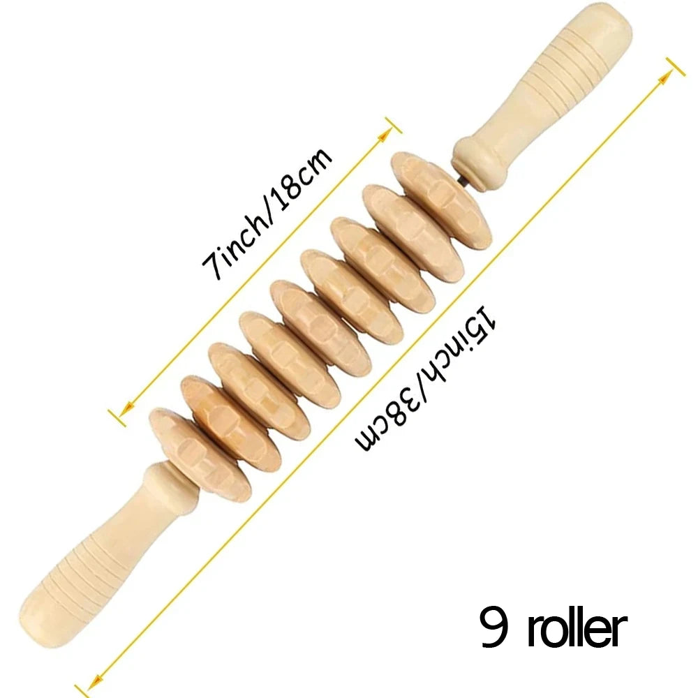 Wood Therapy Roller Massage Tool – 12 Straight-Wheel Lymphatic Drainage & Muscle Massage Stick - Image 8