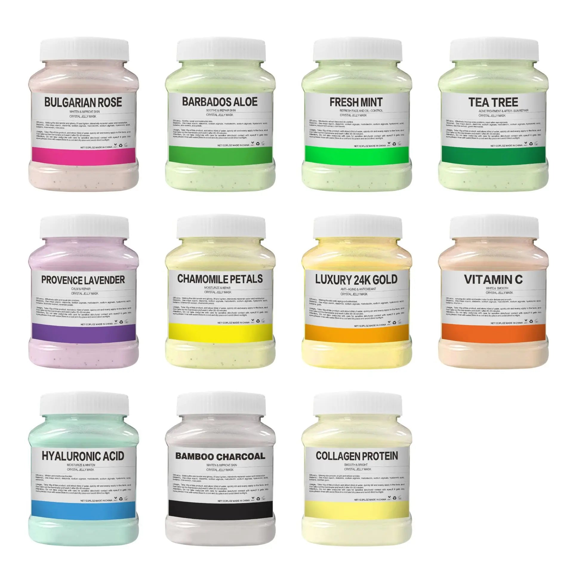 350g Hydrating 24K Gold Jelly Mask Powder – Rose Petal Crystal Soft Mask for Glowing Skin - Image 2