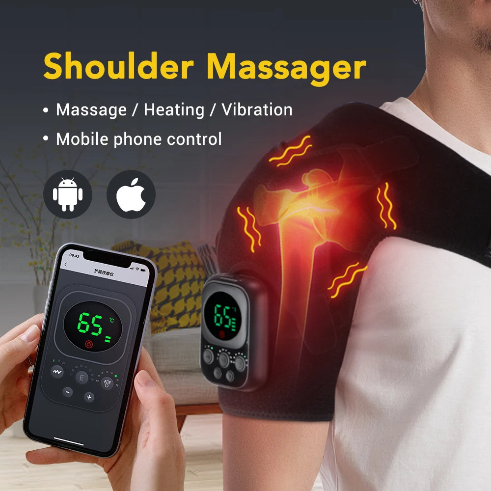 Wireless Shoulder Massager – Detachable Heating & Vibration Massage Belt for Shoulder & Knee